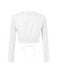 Blouse Courte Blanche Florale Dentelle Manches Longues Années 1950 2