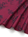 Robe Col Carré Floral Longue Imprimé Lie-de-Vin Années 1940 6