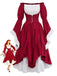 Robe Rouge Épaules Dénudées Manches Cloche Renaissance Années 1930