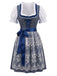Ensemble 3PCS Col Carré Floral & Blanc Puff & Apron Années 1950 6