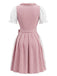Ensemble 3PCS Col Carré Floral & Blanc Puff & Apron Années 1950 5