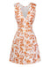 Robe Floral Col V Orange Années 1960 3