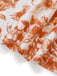 Robe Floral Col V Orange Années 1960 6