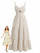 Robe Beige à Pois Hollow Nœud Slip Années 1940