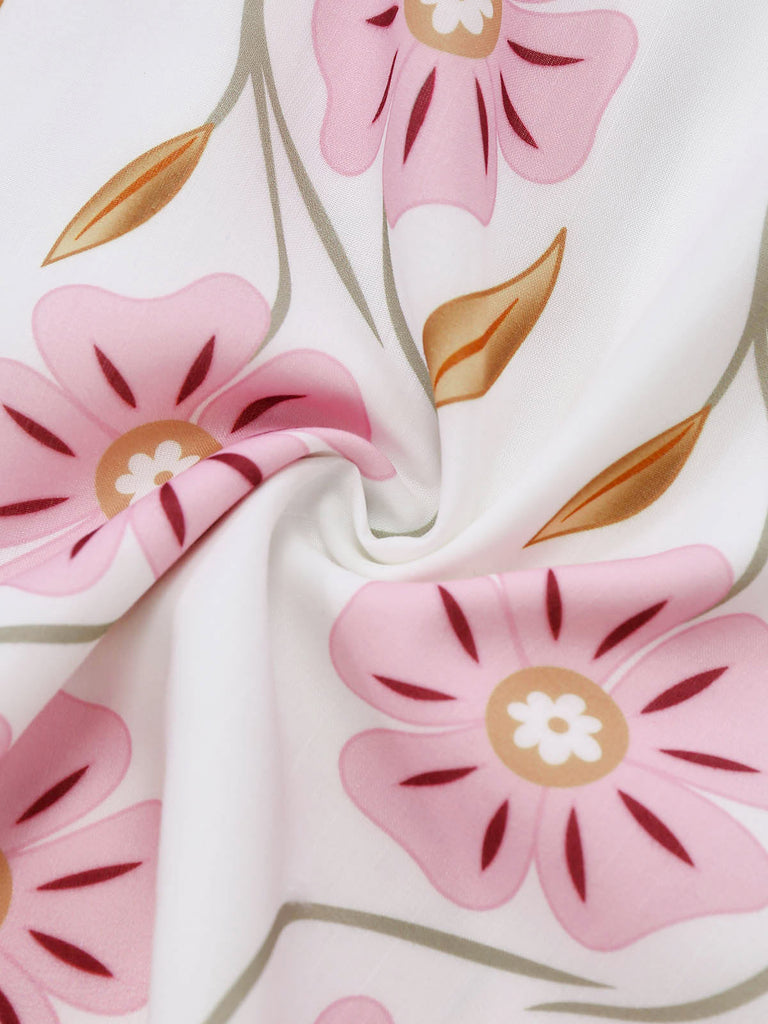 Robe Bretelles Spaghetti Floral en A Rose Années 1960 6