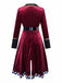 Set Costume Chapelier Fou Halloween à Manches Longues avec Ceinture Années 1960