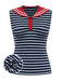 [Prévente] Tops Rouge & Bleu & Blanc Rayé Col Marin Sans Manches Années 1950