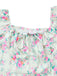 Robe Vert Petites Fleurs Manches Bouffantes Côté Fendu Années 1950 4