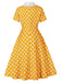 Robe à Pois Dentelle-Trimmed Col Évasé Années 1950 8