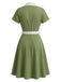 Robe Blanc Contrasté Revers Col Évasé Années 1950 3