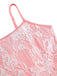 Robe Bretelles Spaghetti Floral Volant Dentelle Nœud Bordure Années 1950 4
