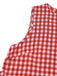 Robe Rouge Vichy Sans Manches Évasé Années 1950 5