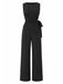 [Prévente] Top Asymétrique Tricoté à Fines Rayures et Pantalon à Jambes Larges Noir Années 1930