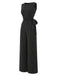 [Prévente] Top Asymétrique Tricoté à Fines Rayures et Pantalon à Jambes Larges Noir Années 1930