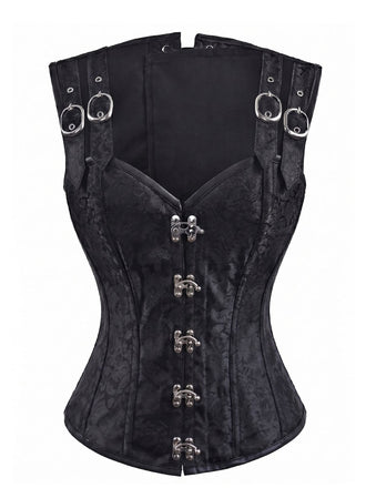 Tops Noir Steampunk Jacquard Imprimé Sans Manches Bind Années 1970