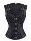 Haut noir sans manches steampunk motif jacquard années 70