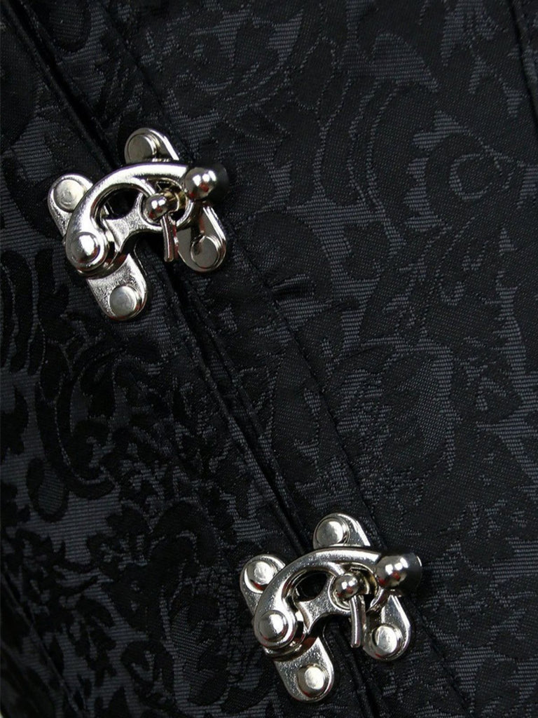 Tops Noir Steampunk Jacquard Imprimé Sans Manches Bind Années 1970 4
