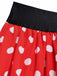 [Prévente] Jupe Rouge Taille Haute à Pois à Étages Volant Années 1940 6