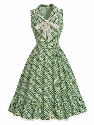 [Pre-Sale] Gray Green 1940s Vintage Classic Dress 3