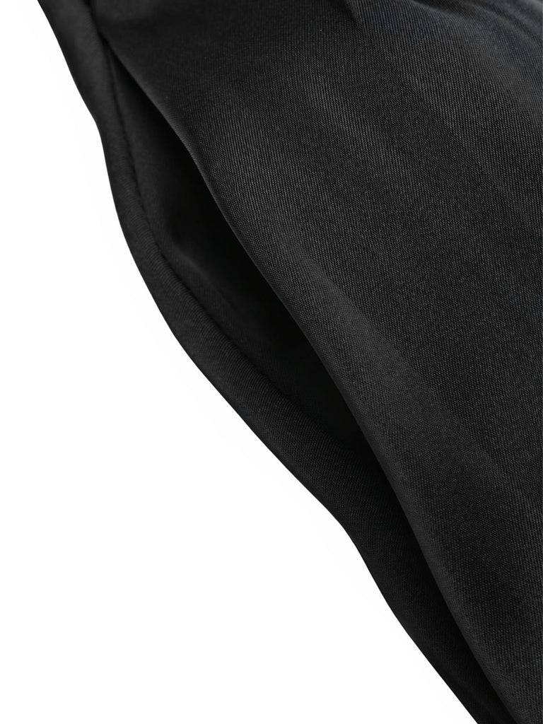 [Prévente] Robe évasée noire unie à col V et sans manches années 1950