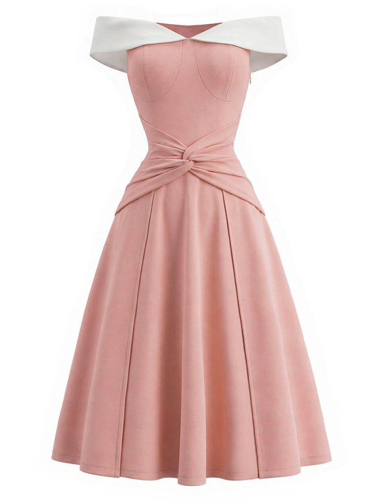 [Pre-Sale] Peach Pink 1950s Vintage Classic Dress 2