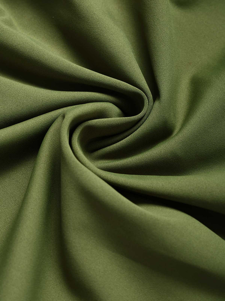 [Prévente] Robe Vert Uni Encolure Cœur Boutonné Années 1960 7