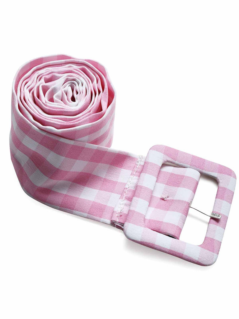 [Prévente] Robe Rose Vichy Revers Col V Ceinturé Évasé Années 1940 6