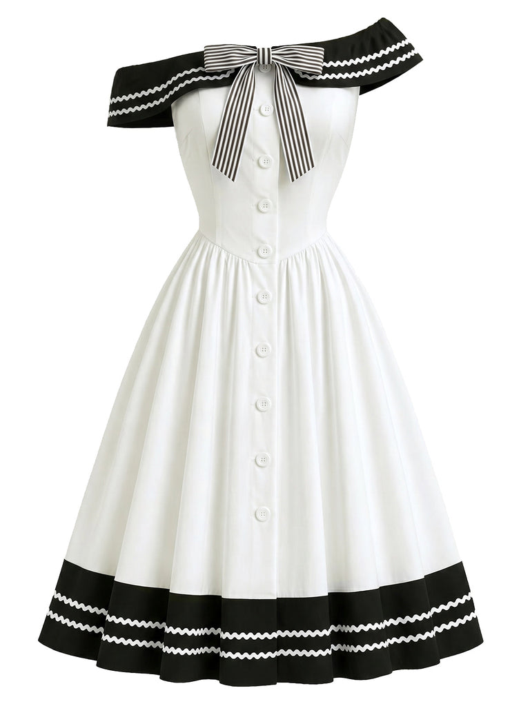 [Pre-Sale] 1950s Bow Vintage Classic Dress 3