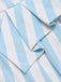 [Prévente] Robe Sans Manches Revers Rayée Bleu Clair Années 1950