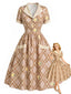[Prévente] Robe carreaux citron poche poitrine années 1940