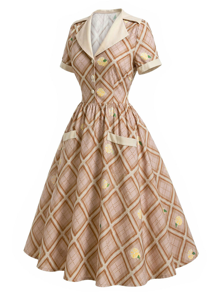 [Pre-Sale] Light Brown 1940s Vintage Classic Dress 4