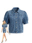 Veste Courte Manches Bouffantes Denim Années 1950