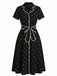 Robe à Pois Col Cranté Passepoil Années 1940 6