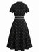 Robe à Pois Col Cranté Passepoil Années 1940 7