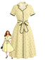 Robe pois col cranté et bordure années 1940