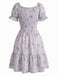 Robe Floral Col Carré Volant Années 1950 11
