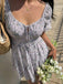 Robe Floral Col Carré Volant Années 1950 12