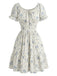 Robe Floral Col Carré Volant Années 1950