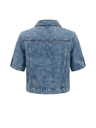 Blue 1950s Denim Vintage Classic Top 2