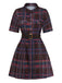 Red And Brown 1970s Plaid Dress 2