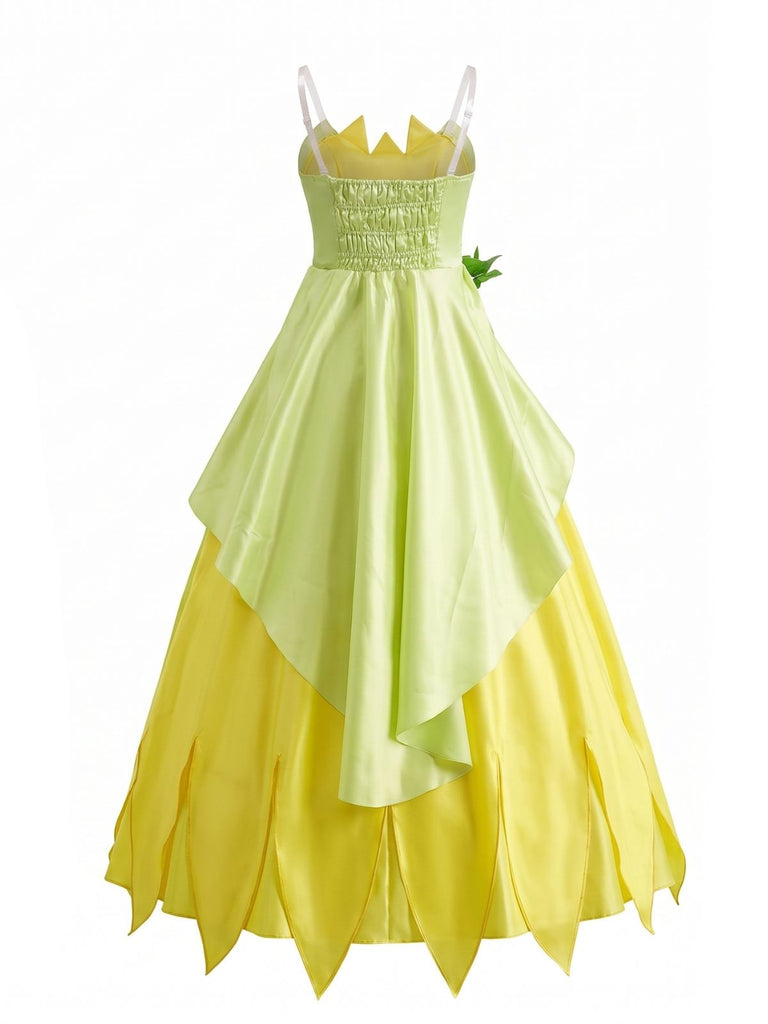 Robe Costume Princesse Fée à Feuilles Dégradées Vert Années 1930