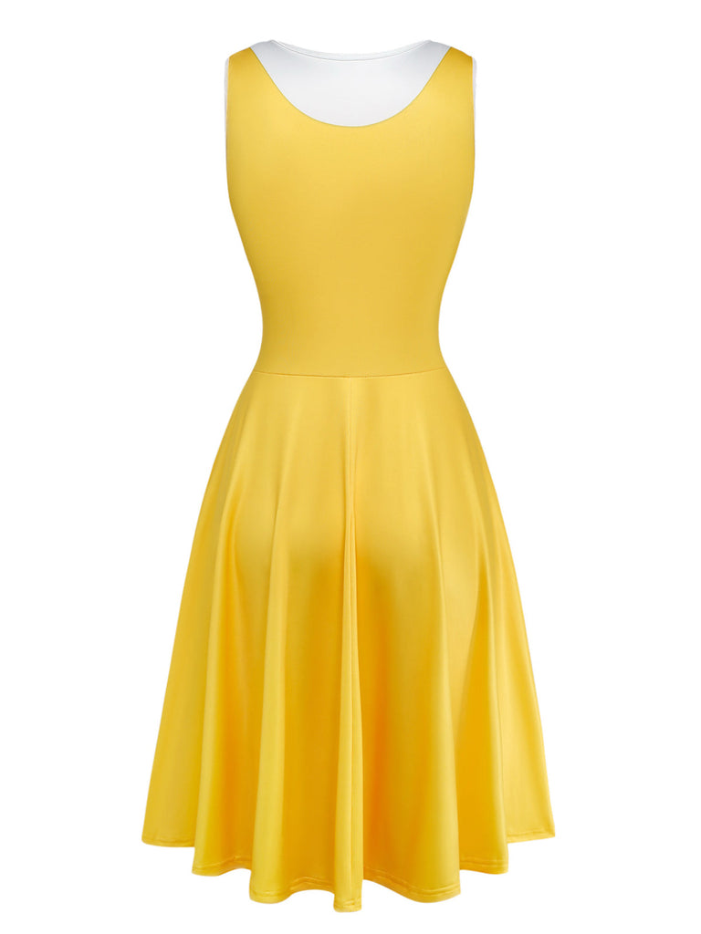 Robe Cosplay Clown à Poches Frites Jaune Années 1970