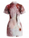 Robe costume blanche d’infirmière avec éclaboussures de sang années 1960