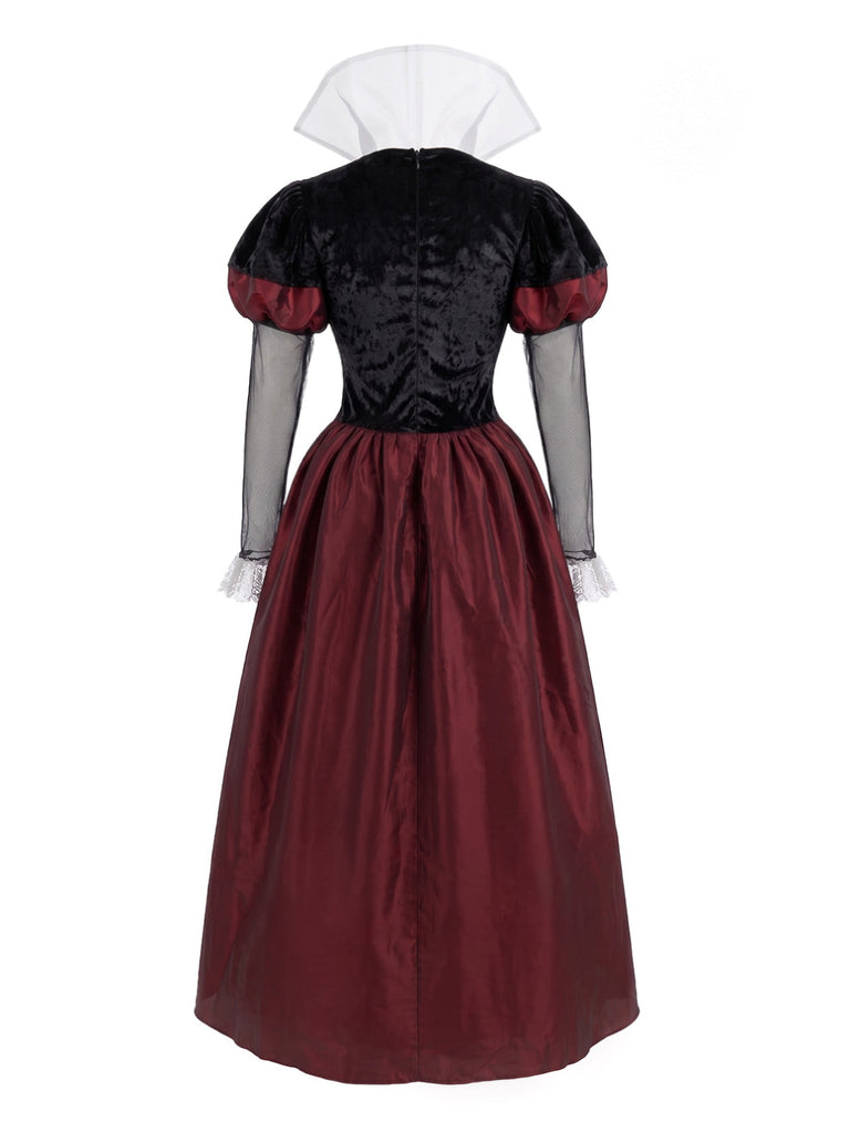 Dress Col Montant Queen of Hearts Halloween Costume Années 1970 2