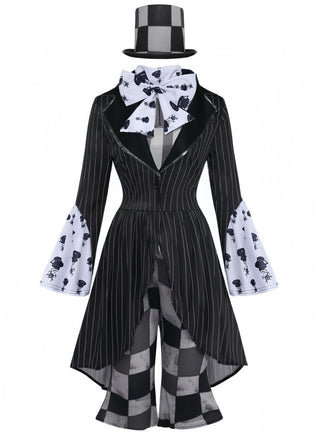 6PCS Costume Gothique Halloween Chapelier Noir Années 1960