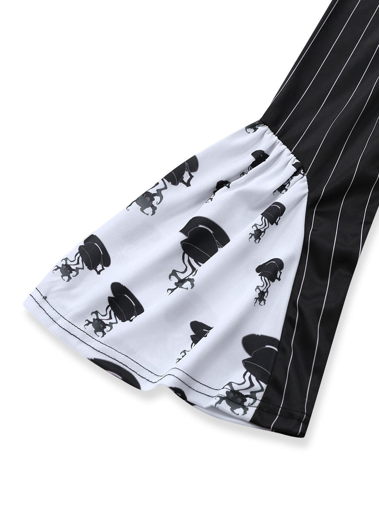 6PCS Costume Gothique Halloween Chapelier Noir Années 1960 7