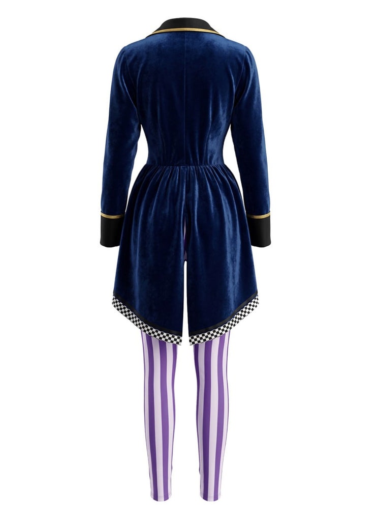 Combinaison bronze-violet rayée Halloween effet faux 2PCS Années 1980
