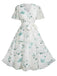 [Grande Taille] Grande Taille [] Floral Col V Ligne A Mousseline Années 1950 4