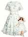 [Grande Taille] Robe Verte Floral Col V Mousseline Années 1950