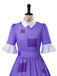 Robe Halloween Patchwork à Col Claudine Violet Années 1950